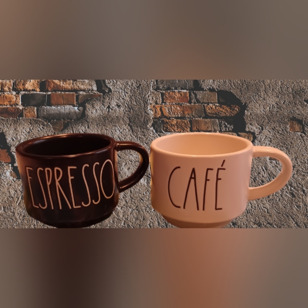 Rae Dunn Expresso Cafe' Mug Set of Two